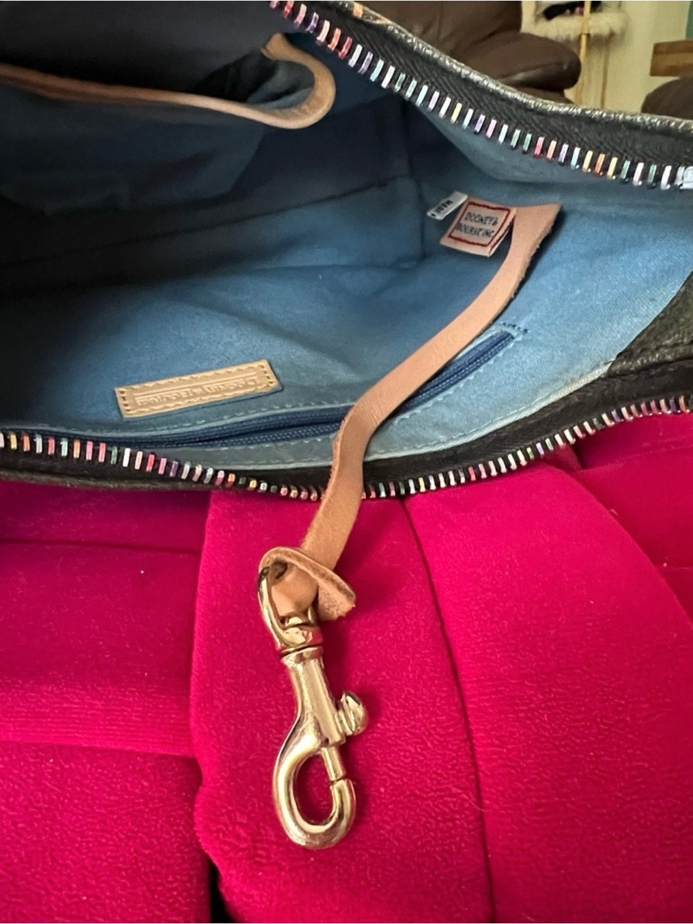 Dooney & Bourke Black Shoulder Bag with Multicolor DB Logo Print - Picture 14 of 15
